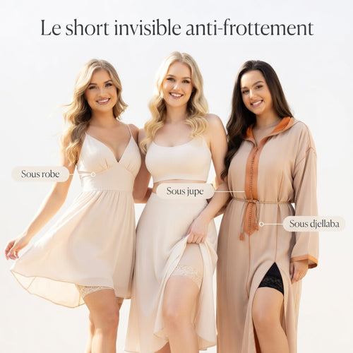 Pack Confort  3 Short Invisible Premium Femme - Dentelle moyenne